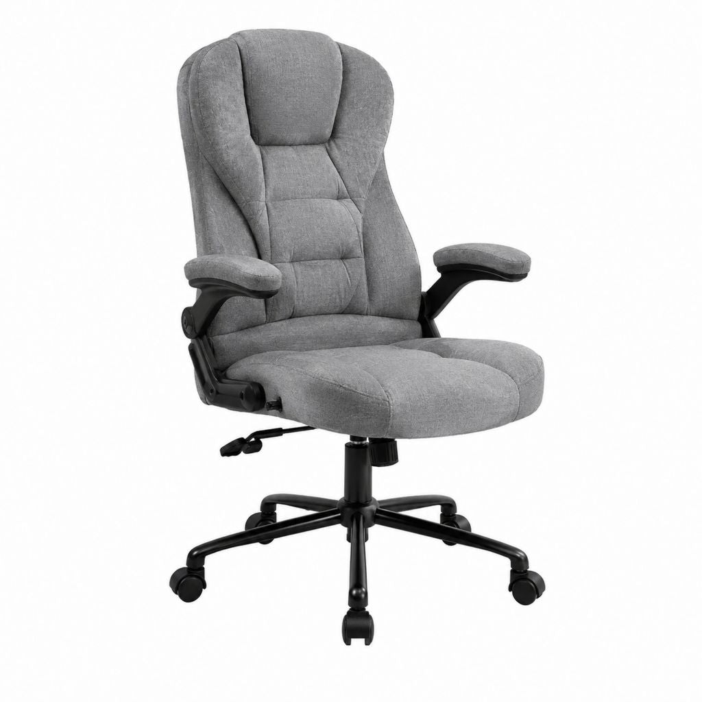 Bürostuhl Drehstuhl Grau Polyester Hochlehner 67 x 70 x 115-125 cm