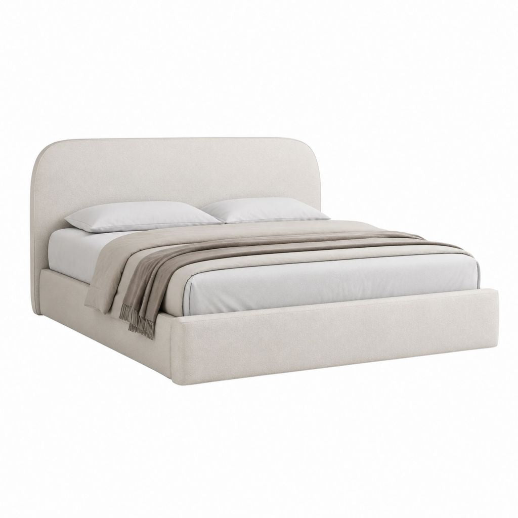 Polsterbett mit Bettkasten Beige Polyester 180 x 200 cm