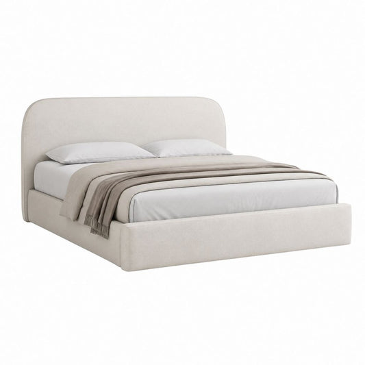 Polsterbett mit Bettkasten Beige Polyester 180 x 200 cm