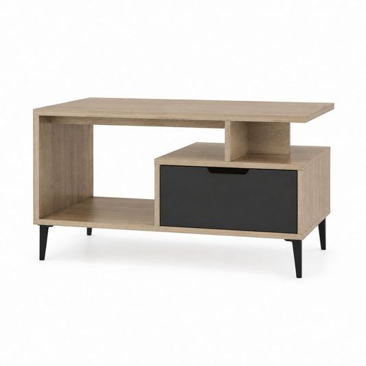 Couchtisch mit Schublade Eichefarben Spanplatte rechteckig 100 x 50 x 45 cm