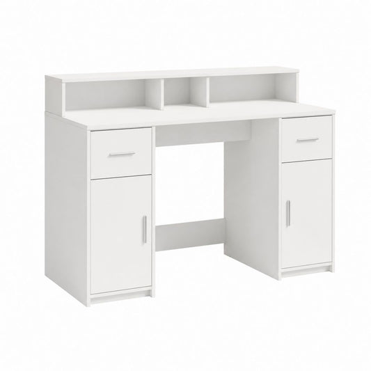 Schreibtisch Weiß aus Spanplatte mit Stauraum 120 x 60 x 100 cm